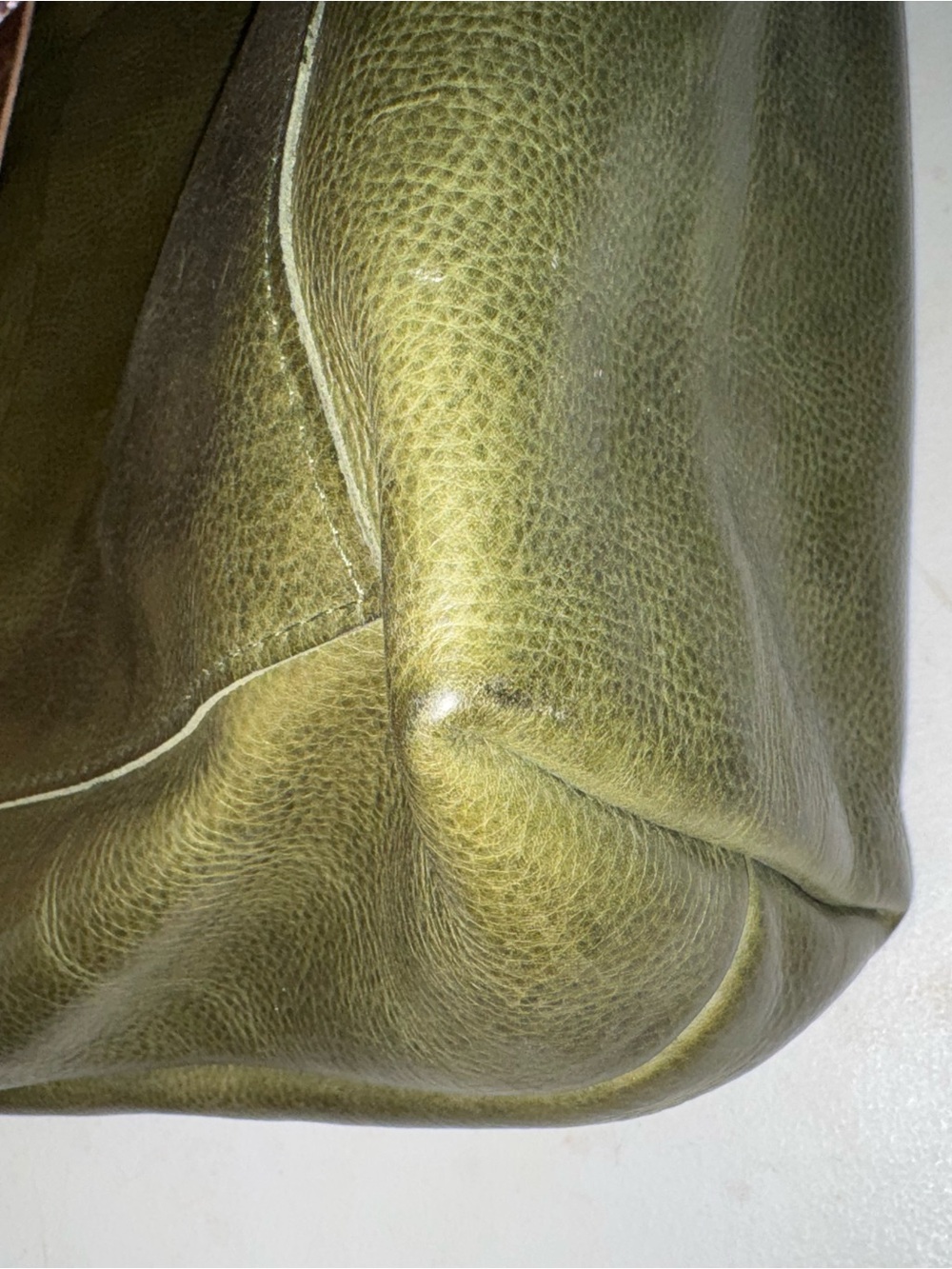 Meanwhile Back On The Farm Hunter Green Leather Crossbody Shoulder Bag - Picture 6 of 9